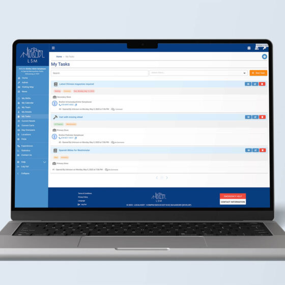 A laptop showing the My Tasks feature