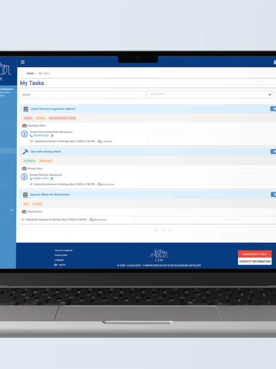 A laptop showing the My Tasks feature