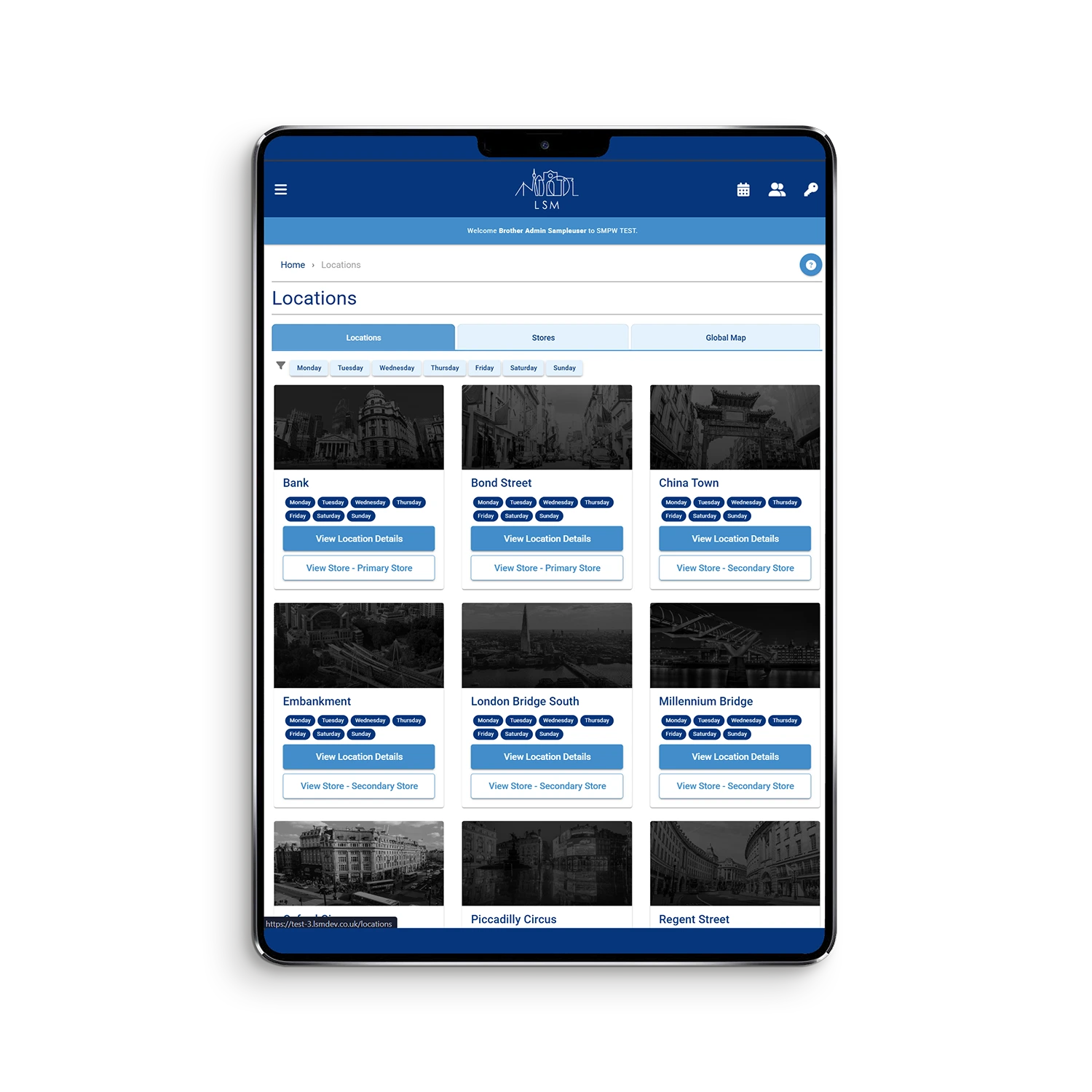 Locations iPad mockup