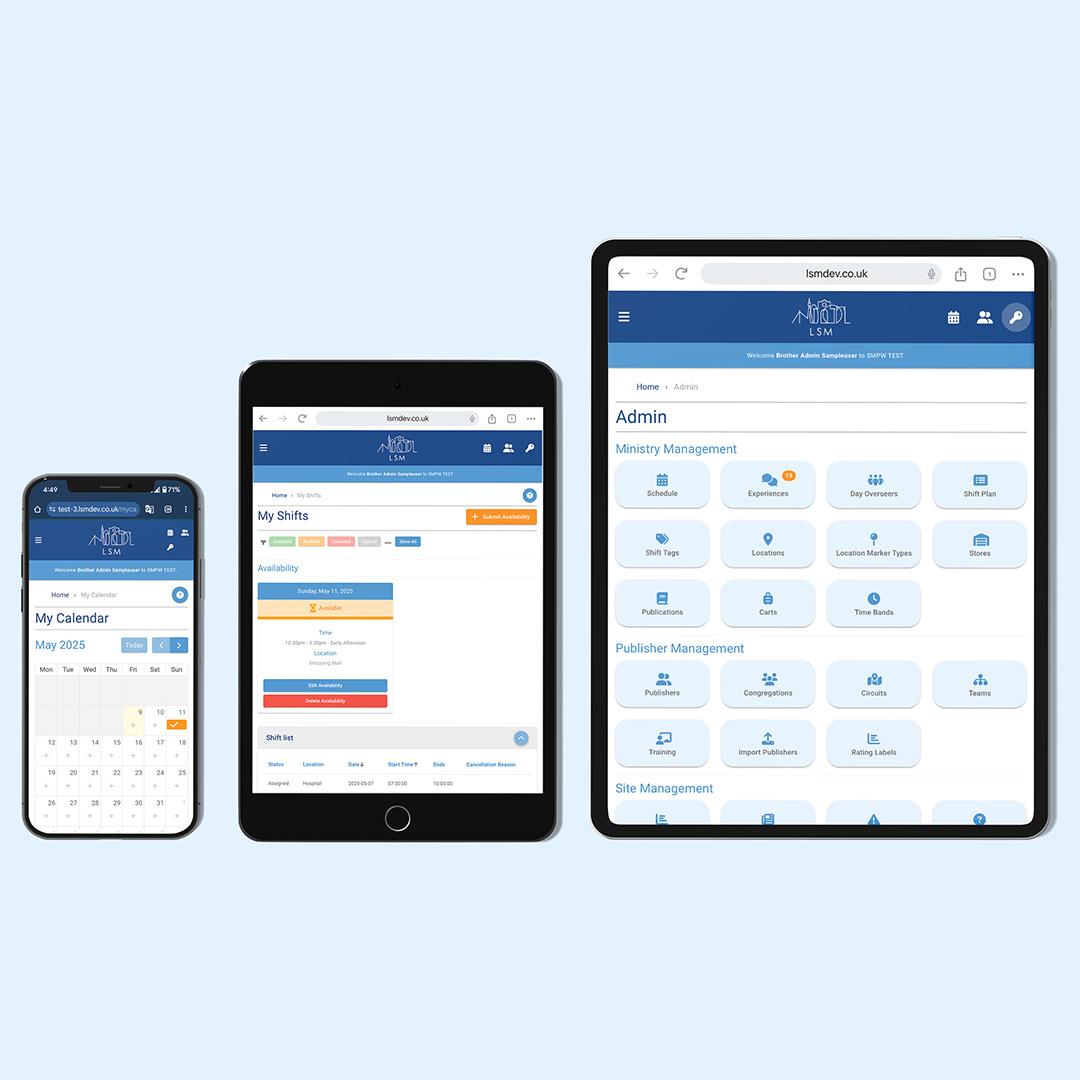 Responsive tablet and phone - LSM website