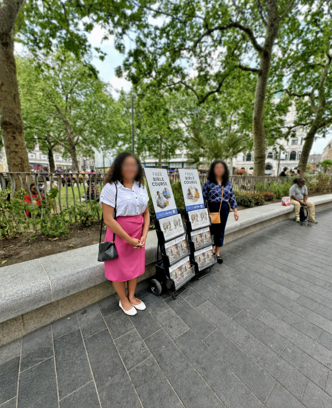 Two sisters on the carts in London
